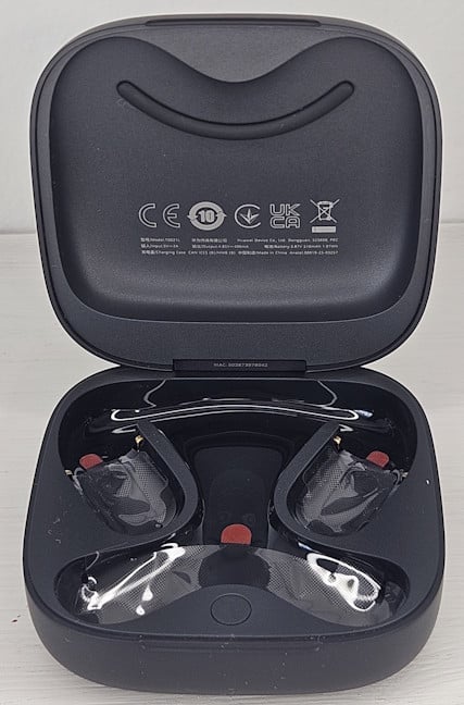 Casing pengisi daya memiliki magnet untuk menempelkan earbud pada posisinya